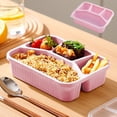 thumbnail image 1 of Yhmxh Home and Kitchen,Kitchen Gadgets Wheats Straw Squares Four Compartments Lunch Box With Transparent Lid Lunch Box Fruit Compartment Refrigerator Fresh Complementary Food Box Plasti C Lunch Boxs, 1 of 6