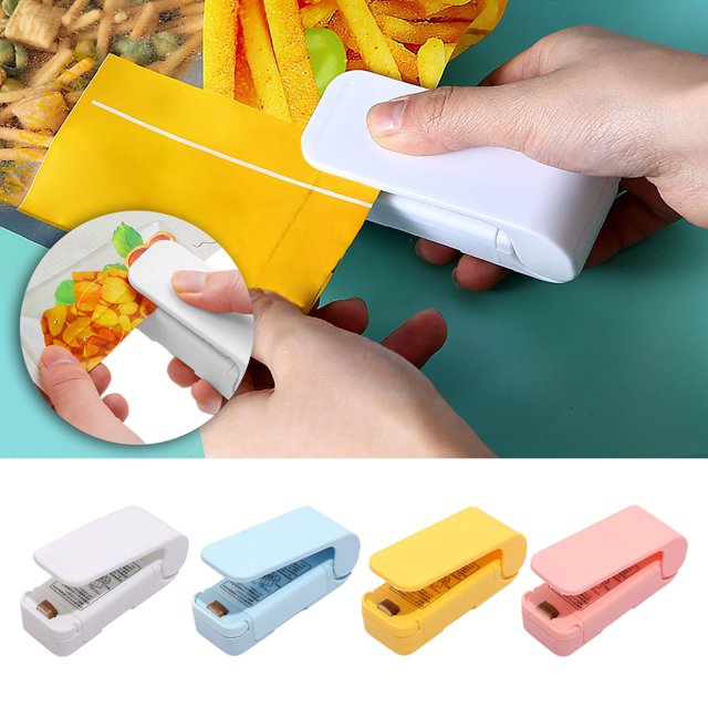MTBLYS Mini Bag Sealer 2 Pack Portable Heat Sealer with Cutter Handheld Food Bag Sealer for Plastic Bags Snack Storage and Food Preservation Kitchen Gadget