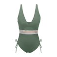 thumbnail image 4 of FhsagQ Ensembles de Maillots de Bain pour Femmes Bleu TP Maillot de Bain pour Femmes Maillots de Bain Col en V Bretelles à Cordon de Serrage Ajustables Maillots de Natation Ensembles de Maillots de Bain pour Femmes Ouvert à l'Entrejambe 3TG Ensembles de Maillots de Bain pour Femmes Robe Vert TG, 4 of 5