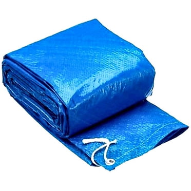 Becaristey Couverture de Piscine Ronde, Couverture Solaire pour Baignoire de Piscine 10 Pouces, Couverture à Bulles d'Extérieur, Accessoires, Tapis de Sol Antipoussière contre la Pluie, Bleu Rectangulaire 260*170 cm