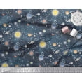 thumbnail image 2 of Soimoi Modal Satin Fabric Planet & Sun Galaxy Print Fabric by the Yard 42 Inch Wide, 2 of 3
