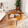 thumbnail image 4 of Wisfor Table d'Appoint Rond de 80 cm, Dessus en Verre, Table Basse de Sofa, Table de Rangement de Chevet, 4 of 10
