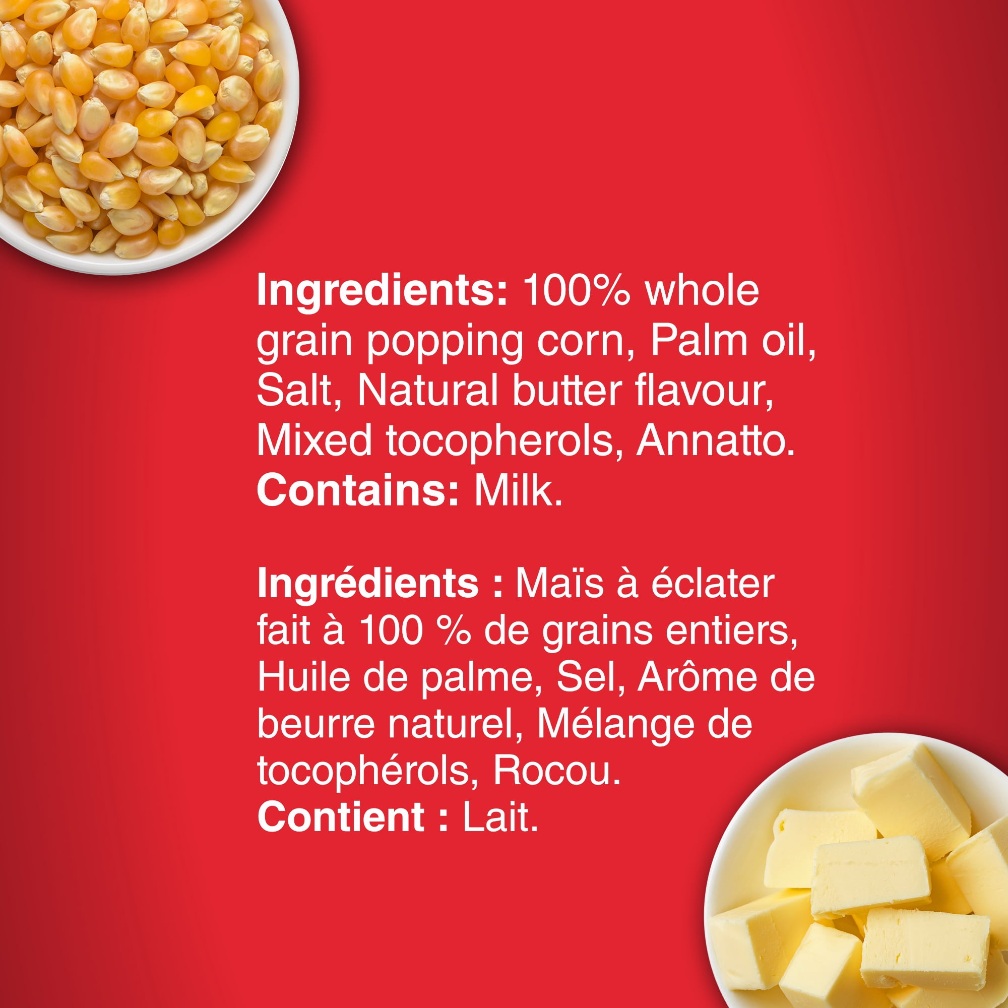 Orville Redenbacher Maïs éclaté au micro‑ondes saveur beurre, maïs éclaté 100 % grains entiers, sans gluten, 340 g (8 mini sacs x 43 g)