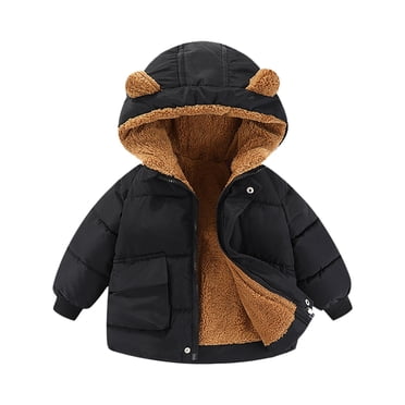 2025 Toddler Kids Baby Toddler Boy Jackets 4T Boys Girls Winter Bear Boys Winter Coat Size 5 Ears Hooded Coat Jacket Linking Children's Padded Coat Thick Warm Outerwear Clothes Outfits