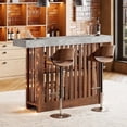 thumbnail image 1 of GloryStar 63 Inch Modern Bar Table, Counter Height Design with 2-Tier Storage, Accommodates 4-8 People, Versatile Pub Table for Breakfast, Coffee, Dining Room, Bistro, or Living Room, 1 of 7