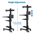 thumbnail image 3 of Yescom NexusX Commander Mobile Computer Cart Workstation Dual Monitor on Wheels Adjustable Hospital School Office ANSI/BIFMA X5.5-2021 Certificated Black, 3 of 11