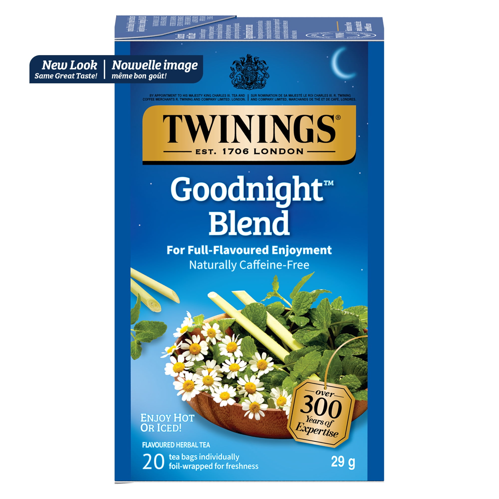 Twinings Goodnight™ Blend Herbal Tea Bags, Smooth & Mellow, Caffeine Free, 20 Count