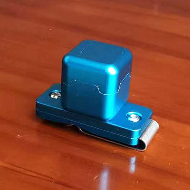 Porte-craie en Aluminium pour Queue de Pool, Étui Magnétique pour Queue de Snooker et Billard, Étui Porte-Craie Bleu