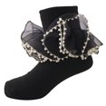 thumbnail image 1 of dmqupv Kids Socks Toddler Socks Floor Socks Lace Socks With Ripple And Ruffle Socks For Toddler Girls Black,Size for 6-8 Years, 1 of 3