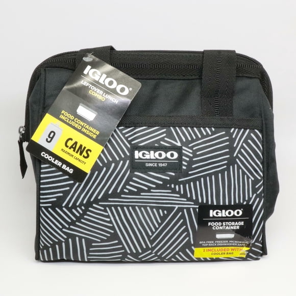 Igloo Print Essentials Sac à Lunch pour Restes avec Emballage Ins - Noir