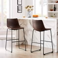thumbnail image 4 of Heavenly Collections Modern Faux Leather Counter Stool for Kitchen and Bar, Mid-Century Style, 4 of 8