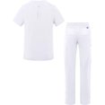 thumbnail image 2 of Adar Addition Go-Everyday Scrub Set for Men - Stylish Scrub Top & Cargo Scrub Pants - A9800 - White - 3X, 2 of 7
