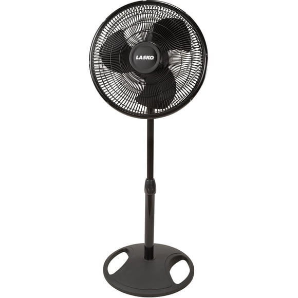 Lasko 16 Inch Oscillating 3 Speed Adjustable Pedestal Stand Fan Black (2 Pack)