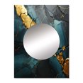 thumbnail image 2 of Designart "Aura of Gold and Green in Abstract Marble II" Abstract Marble Mirror Wall Decor - Modern Gold Abstract Mirror Wall Art For Bathroom - 32" x 24" Inch, 2 of 5