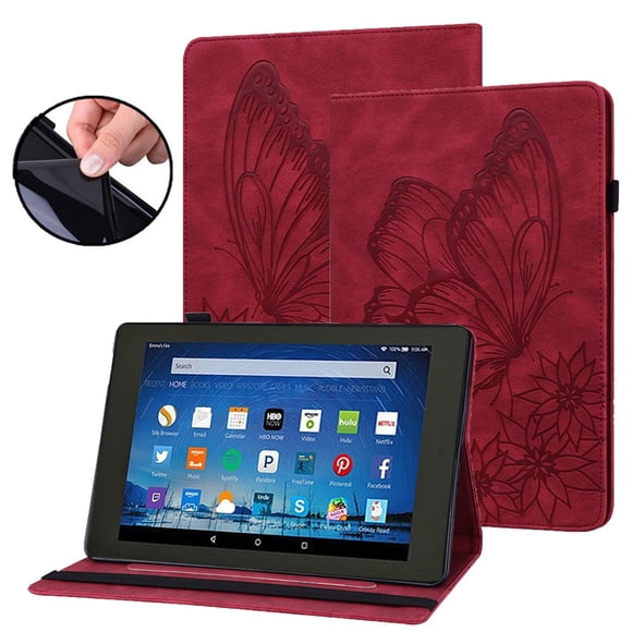 SNNROO Étui pour Amazon Kindle Fire Max 11 Étui (13e Génération 2023) 11” en Cuir PU Folio Support Embossé Papillon avec Bande Élastique Stylet pour Tablette Fire Max 11