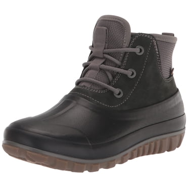 Bogs Bottes en Cuir à Lacets Décontractées Classic pour Femmes Neige, Gris Foncé, 7