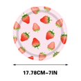 thumbnail image 2 of Decorative Paper Plates Strawberry Party Theme Disposable Tableware Set with 7 in and 9 in Plates, 10 Cups (9 oz), 25 Napkins, and 137 cm x 274 cm Tablecloth, 2 of 4