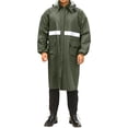 thumbnail image 1 of LOVZFMLL Jackets for Men Rainstorm Proof Long Raincoat PVC Hiking Raincoat Solid Color Reflective Strip Men's Long Sleeved Raincoat, 1 of 6