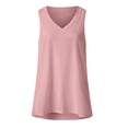 thumbnail image 3 of EQWLJWE Hauts d'Été pour Femmes Liquidation Hauts Décontractés Unis Col en V Dégradé Sans Manches Blouses Amples Sans Manches pour Femmes, 3 of 3