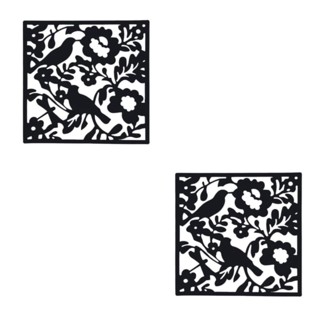 kurtrusly 4pcs Hanging Divider Screens Panel Decorative Room Separator For Hotel And Home Modern Lightweight And Durable PVC Black Bird Chart 2Set