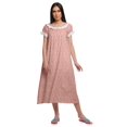 thumbnail image 1 of Moomaya Robe de Nuit à Manches Courtes Imprimée pour Femmes en Coton, 1 of 5