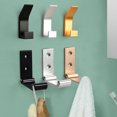 thumbnail image 4 of Folding Hanging Hooks Aluminium Alloy Punch Free Towel Rack Invisible Foldable Hanger Strong Bearing for Bathroom Living Room black, 4 of 9