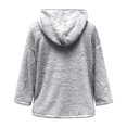 thumbnail image 3 of WEIYLL Womens Fleece Jacket Thick Knitted Cardigan Solid Color Sleeve Furry Grey Fall Clothing Size S, 3 of 4