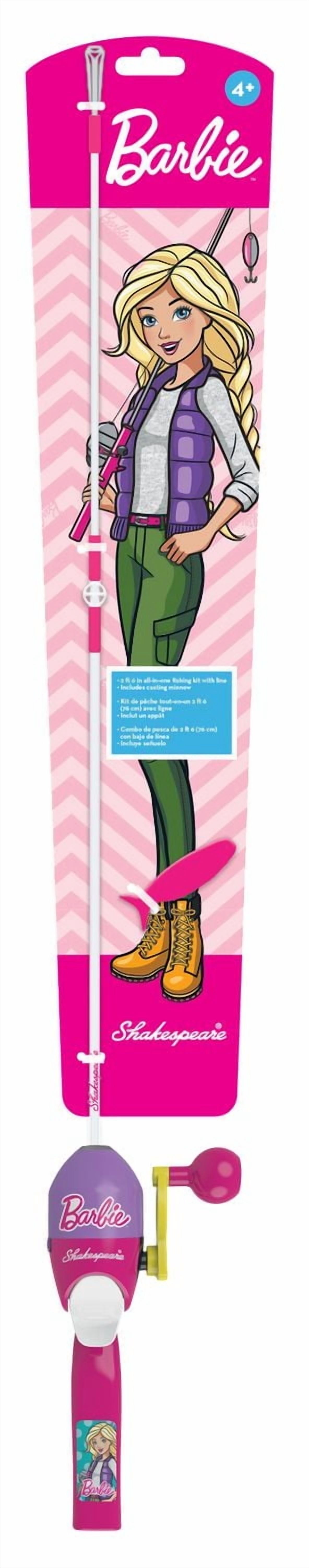Shakespeare Barbie Combo Canne a Peche Spincast et Moulinet