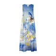 thumbnail image 5 of Robes pour Femmes Pulpeuses Été Mode Imprimé Col en V Sans Manches Chandail à Enfiler Robe avec Poches Robe pour Femmes en Liquidation, 5 of 5