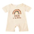 thumbnail image 1 of Baby Romper Letter Rainbow Print Crew Neck Short Sleeves Breathable with Bottom Snaps Jumpsuit, 1 of 7
