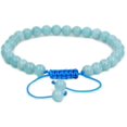 thumbnail image 1 of Natural Blue Amazonite Gemstone 6mm Round Beads Adjustable Bracelet 7" Unisex, 1 of 3