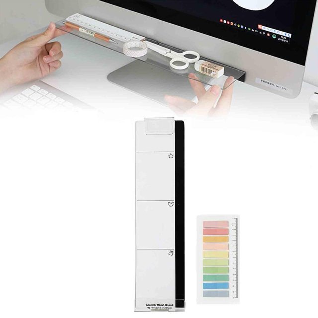 SUTENGDA Computer Sticky Note Holder Office Desk Accessories 1pcs Computer Monitor Memo Board Message Board Supplies for Women Men Sticky Note Holder Home Desktop Decor