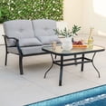 thumbnail image 1 of Costway 2 PCS Patio Furniture Set Outdoor Loveseat Chair Coffee Table Cushioned Seat, 1 of 9