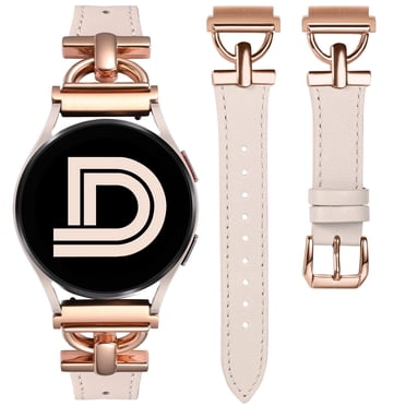 Wearlizer Compatible with Samsung Galaxy Watch 7 Band/Galaxy Watch 6 Band/Watch 6 Classic/Galaxy Watch 5 Band/Watch 5 Pro/Galaxy Watch 4 Band, 20mm Watch Band D-Shape Buckle Leather Straps