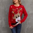 thumbnail image 5 of Dvkptbk Chandails de Noël pour Femmes Chandails de Noël pour Femmes Tricotés Col Rond Tricot Manches Longues Chandail Décontracté à Enfiler Haut Vêtements en Liquidation, 5 of 5