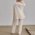 thumbnail image 4 of Kcodviy Femmes Dames Ensemble 2 Pcs Robe à Carreaux pour Femmes Rétro Grande Taille et Pantalon de Survêtement Tenue Chemise pour Femmes Taille Haute Tenue Habillée pour Femmes Pantalon Habillé Haut Pantalon Manches Longues, 4 of 6