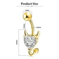 thumbnail image 3 of SNNROO 14G Belly Button Ring CZ Shiny Belly Rings 316L Surgical Steel Button Piercing Gold, 3 of 8