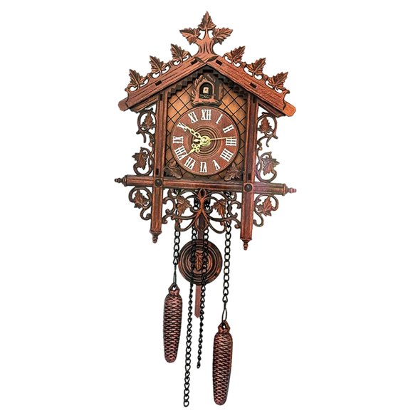 Wood Cuckoo Wall Clock Clock Vintage Antique Style Clock with Pendulum #2 2