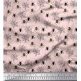 thumbnail image 1 of Soimoi Pink Rayon Fabric Web & Spider Insects Print Fabric by the Yard 42 Inch Wide, 1 of 3