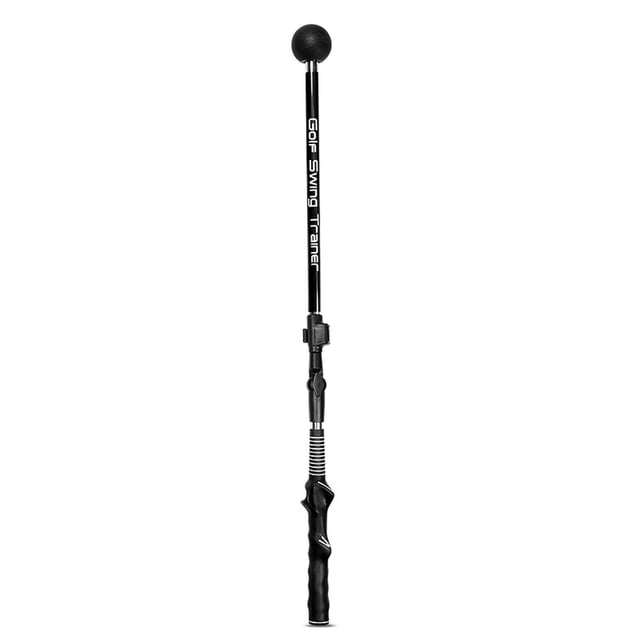yeacher Black Golf Swing Trainer for Forearm Rotation, Shoulder Turn & Wrist Hinge Practice, Adjustable Length 31.1-43.3in, Lightweight 400g, Includes 1 Training Aid
