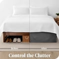 thumbnail image 4 of Bare Home Jupe de Lit Double Brossage - Premium 1800 Collection - Retombée de 15 Pouces - Très Grand Simple, Gris, 4 of 4