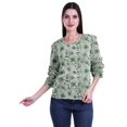 thumbnail image 2 of Moomaya Hauts Aguichant à Manches 3/4 pour Femmes Chemise Imprimée à Volants pour Femmes T-Shirt d'Été, 2 of 4