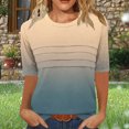 thumbnail image 2 of Pisexur Hauts de Printemps pour Femmes 2025, Hauts pour Femmes, T-shirt à Manches 3/4 Col Rond Froissé Mode pour Femmes, Coupe Ample, Manches Courtes, Jaune, 2TG, 2 of 8