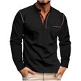 thumbnail image 1 of Birdeem Men Casual Solid Color Button Short Sleeve Turndown Collar Blouse Shirt, 1 of 1