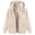 thumbnail image 1 of LOVZFMLL Jackets for Women's Fashionable Printed Fleece Hooded Sweatshirt Jacket, 1 of 2