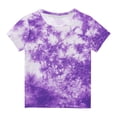 thumbnail image 2 of Offres pour Bébés! EQWLJWE T-Shirt Teinture sur Nœuds pour Filles, 3-14 Ans, T-Shirt Graphique Teinture sur Nœuds pour Enfants, Col Rond Coloré, Manches Courtes, Blouses d'Été Décontractées, T-Shirt Mignon, 2 of 5