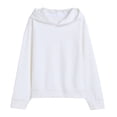 thumbnail image 1 of MeetoTime Girls Boys Cotton Oversized Hooded Sweatshirt Loose Solid Color Long Sleeve Pullover Top 2-12 Years, 1 of 2