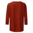 thumbnail image 4 of Timegard Hauts pour Femmes Été Col Rond Manches 3/4 Confortable Couleur Unie T-Shirts Basiques Décontractés Amples Hauts Blouses, 4 of 5