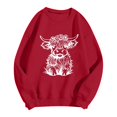 thumbnail image 3 of WEAIXIMIUNG Chandail pour Femmes Chic Chandail d'Automne et d'Hiver pour Femmes 2025 Col Rond Mode Chemise à Imprimé Vache Manches Longues Mode Décontractée Mode Haut de Sortie, 3 of 4