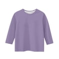 thumbnail image 5 of MeetoTime T-shirt Uni à Manches 3/4 et Col Rond pour Enfants, T-shirt pour Tout-Petits Garçons Filles 3-12 Ans, 5 of 5